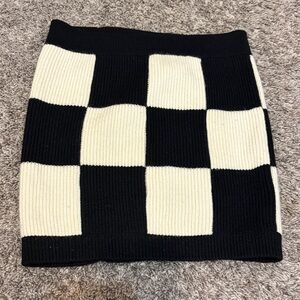 Luella 100% Cashmere Checkerboard Knit Mini Skirt – Made in England XS